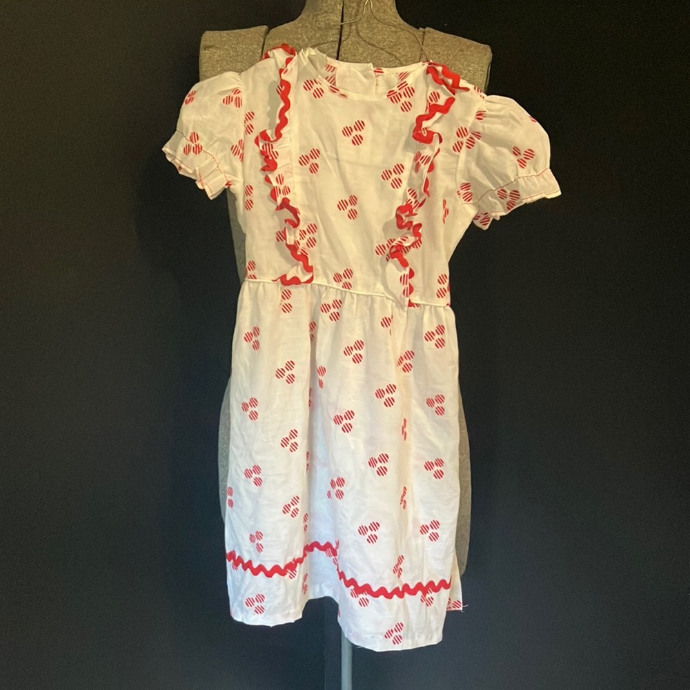 Vintage Lil' Airess Girl's Red & White Polka Dot Dress Size 5
